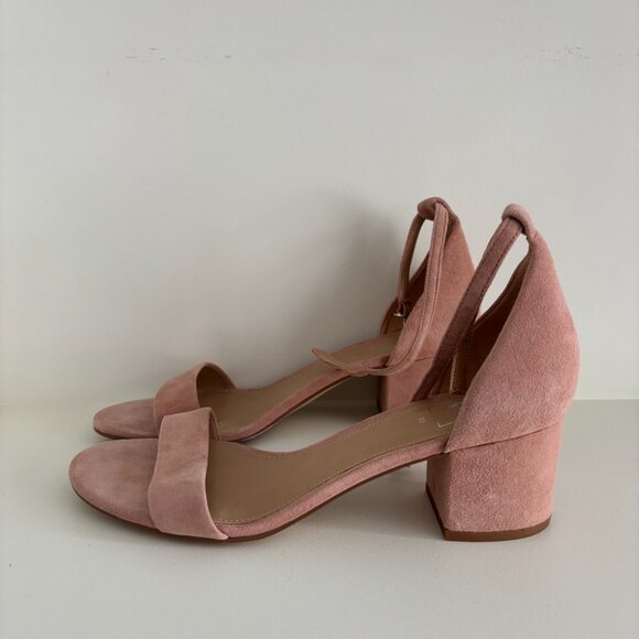 NW Gap light pink suede strappy sandals with 2 inch block heels (size 9.5) - Picture 3 of 5